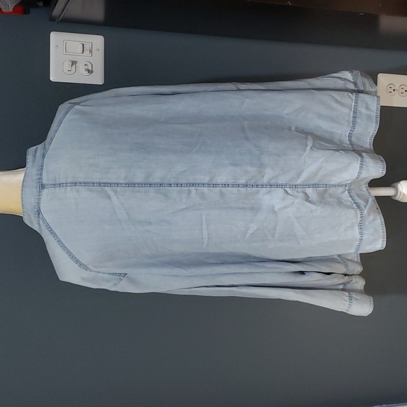 Ava & Viv Lyocell Chambray Shacket Sz 4X - Picture 6 of 13